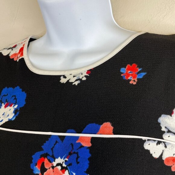 Vince Camuto Womens FLORAL Fit Flare Dress Size 10 Multicolor Short Sleeve Knit - Picture 4 of 13